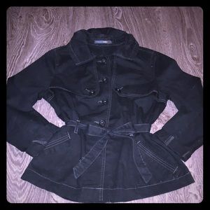 Black cinched waist jacket